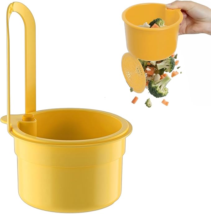 Sink Strainer Basket with One-Touch Drain Mesh, Snap-On Strap & Detachable