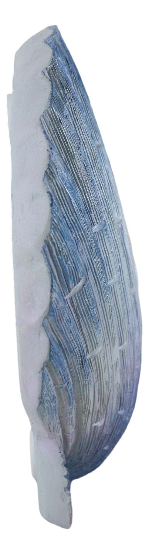 Ebros Gift Nautical Ocean Marine Life Aqua Blue Scallop Shell Seashell Exotic Shabby Chic Wall Decor Figurine 8.25" L Decorative Sculpture Vacation Beach Sea Home Prop Accent