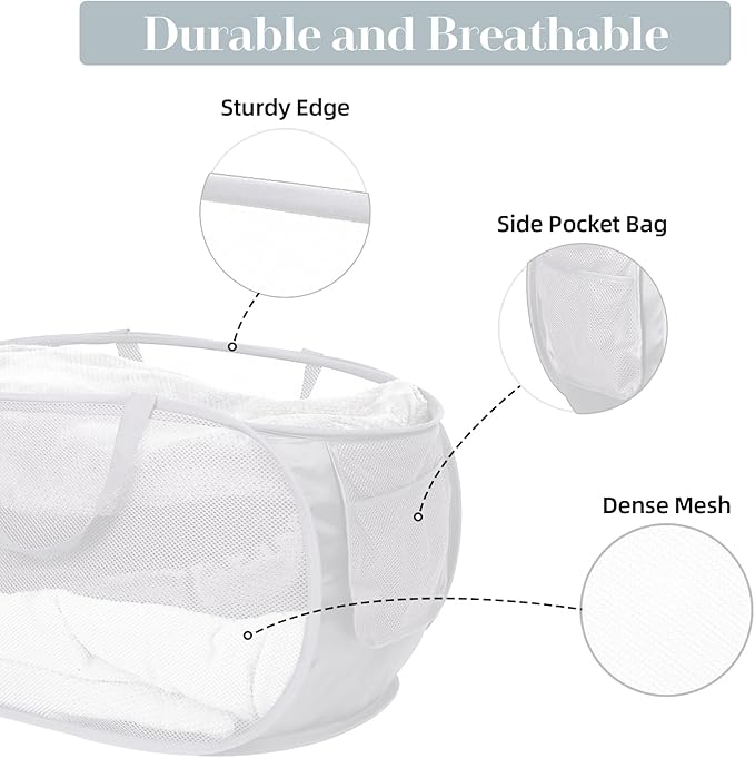 2 Pcs Durable Collapsible Laundry Baskets