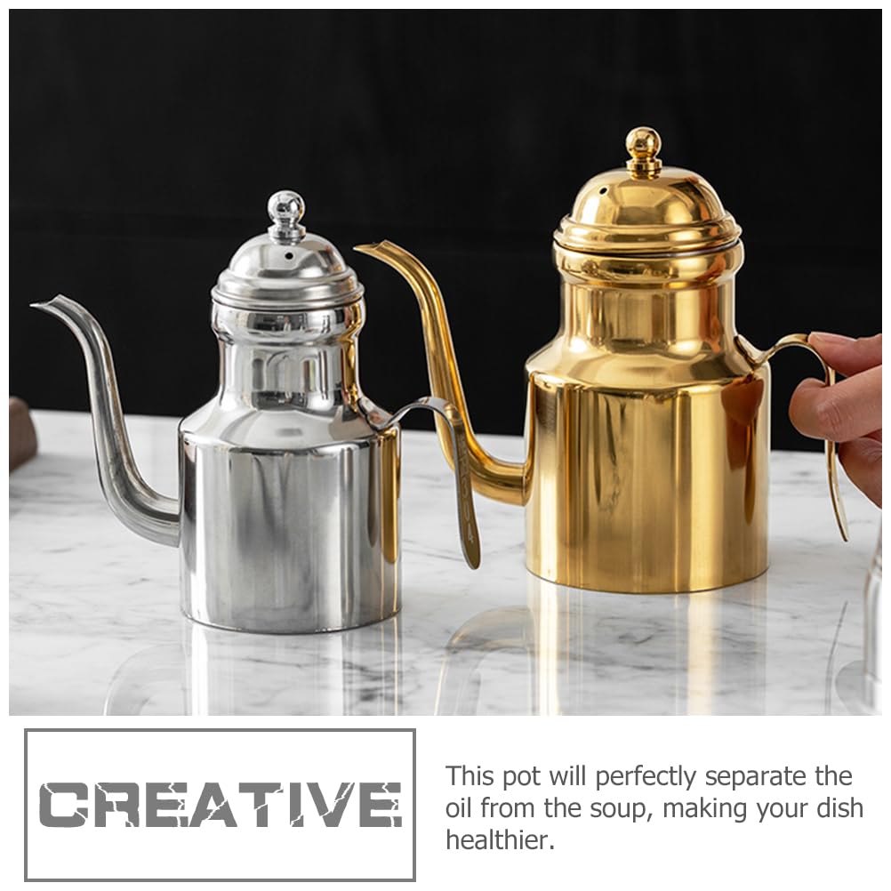 CARMELIT Stainless Steel Oil Bottle, 18oz Olive Oil Dispenser with Drip Free Spout, Kitchen Sauce Container (500 ml)