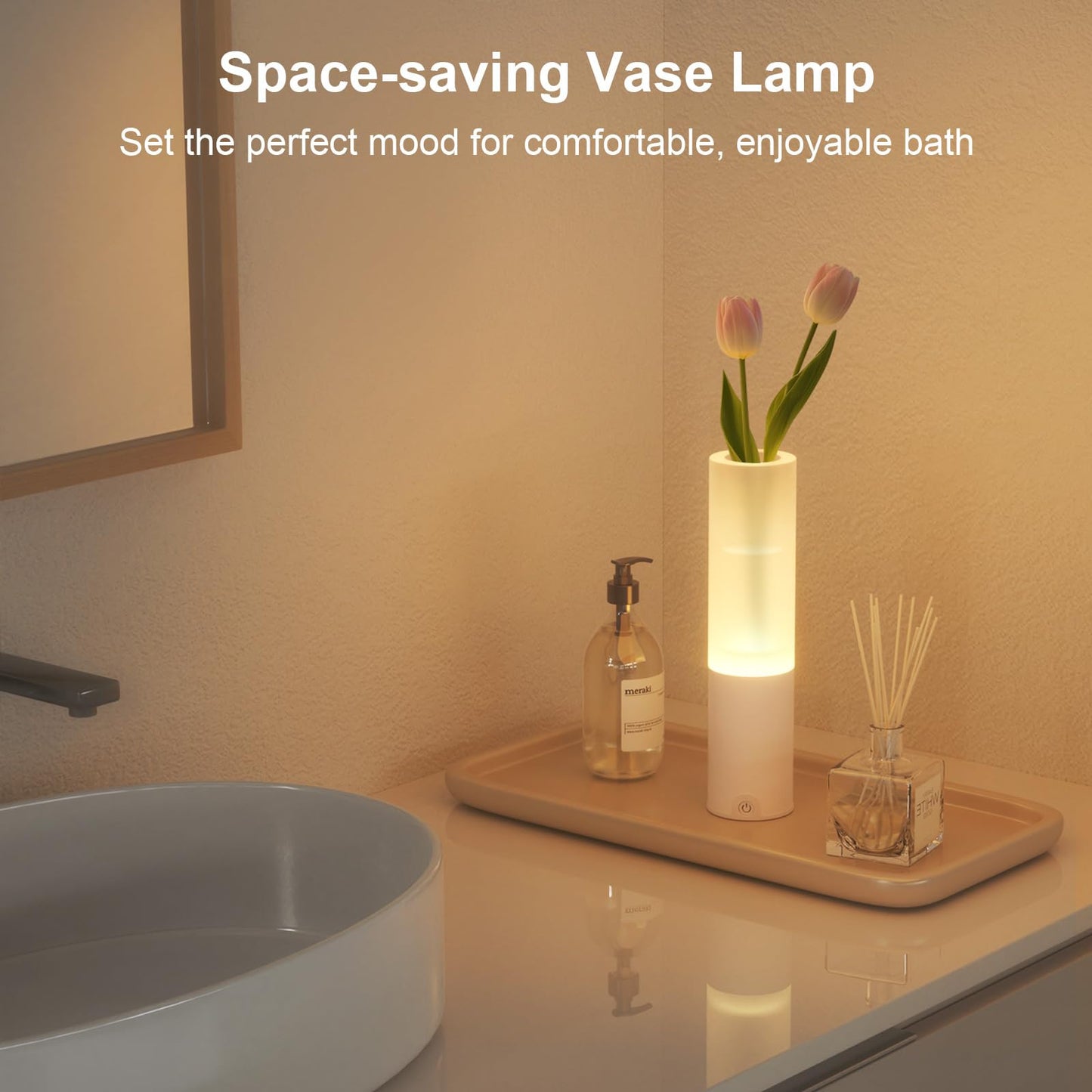 EppieBasic Cordless Table Lamp: 20H Battery Fast Charge - RGB Shower Lamp