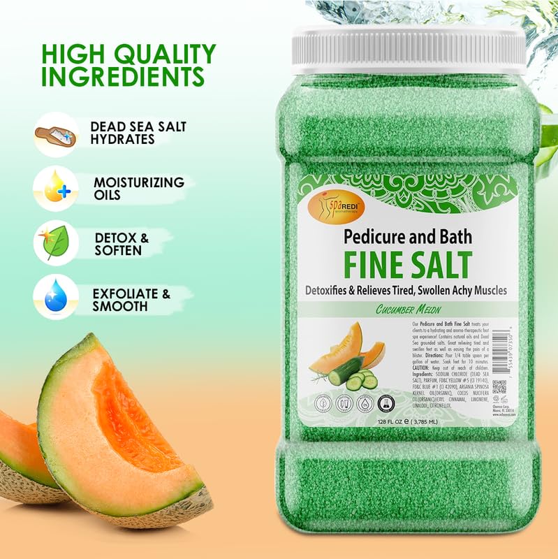 SPA REDI - Detox Foot Soak Pedicure and Bath Fine Salt, Lavender and Wildflower, 128 Oz - Made with Dead Sea Salts, Argan Oil, Coconut Oil, and Essential Oil, Hydrates, Softens and Moisturizes