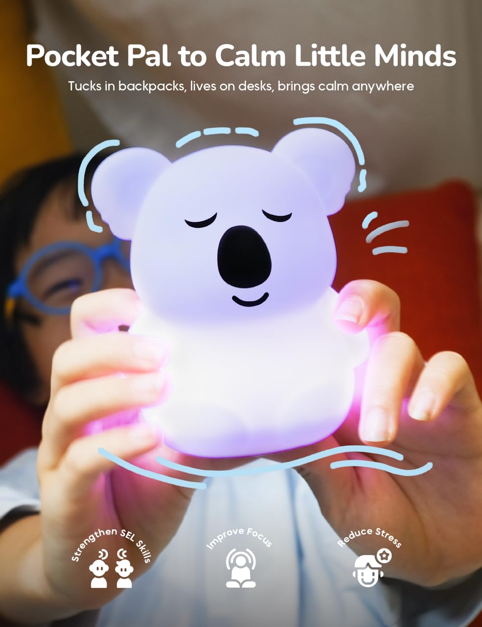 Mini Breathing Pal 'Kyle' - Mindfulness Breathing Light, Guided Visual Meditation Breathing Light, Anxiety Relief Items for Calm Down Corner/Meditation/Sleep Aid for Adult/Kid