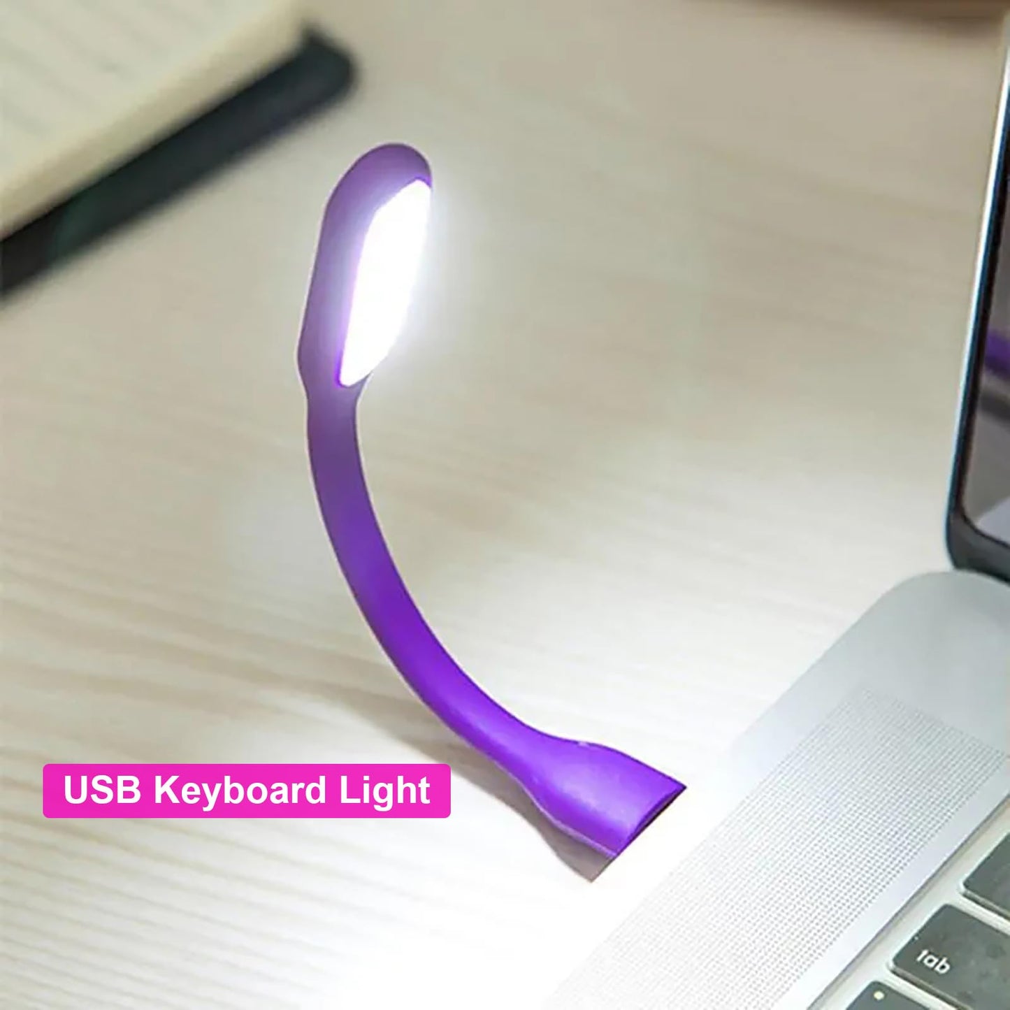Mini Flexible Light, Portable USB Led Reading Night Lamp for PC Laptop Computer Notebook Power Bank - 2 Pack (Black)