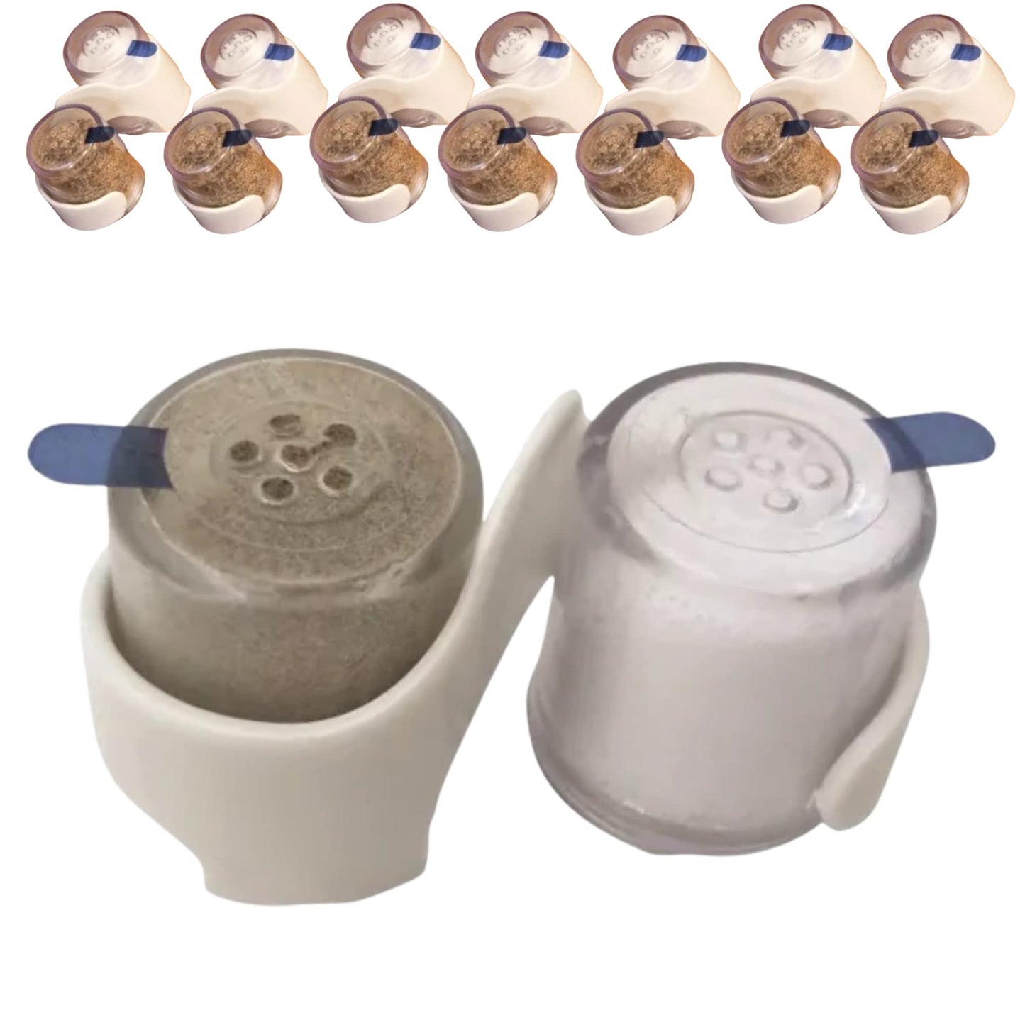 7 SET Mini Salt And Pepper Shaker Set Refillable Hotel Motel, Travel, Camping, Picnic, Outdoors Kitchen Lunch Boxes, Travel Spice Set, Guests, Housekeeping Staff, Salt & Pepper Shaker Set