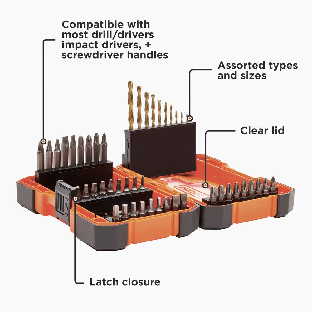 beyond by BLACK+DECKER Drill Bit Set/Screwdriver Bit Set, 46-Piece (BDA46SDDDAEV)