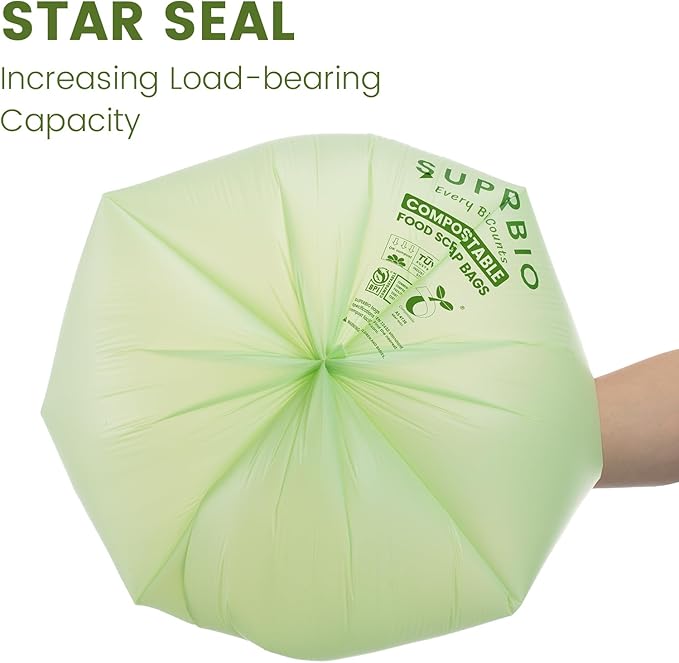 SUPERBIO 13 Gallon Compostable Kitchen Waste Bags