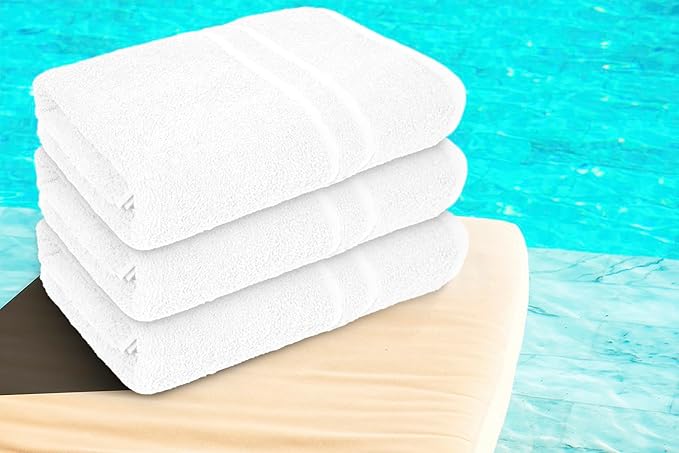 Basic Medium Bath Towels 24x48 Inches – Pack of 6 – White Color – Soft and