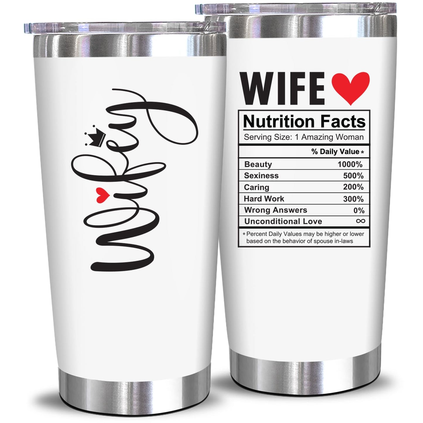 NewEleven Valentines Day Gifts - Gift For Wife, Wedding Anni Present, Wife Gifts From Husband, Him - Best Romantic Gift For Her Wifes, Wifey - 20 Oz Tumbler