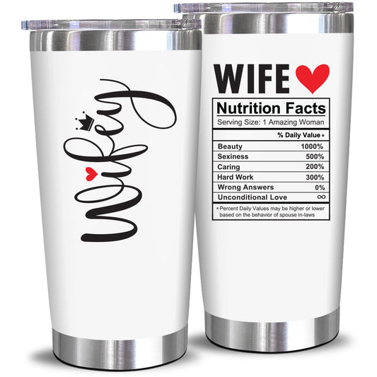 NewEleven Valentines Day Gifts - Gift For Wife, Wedding Anni Present, Wife Gifts From Husband, Him - Best Romantic Gift For Her Wifes, Wifey - 20 Oz Tumbler
