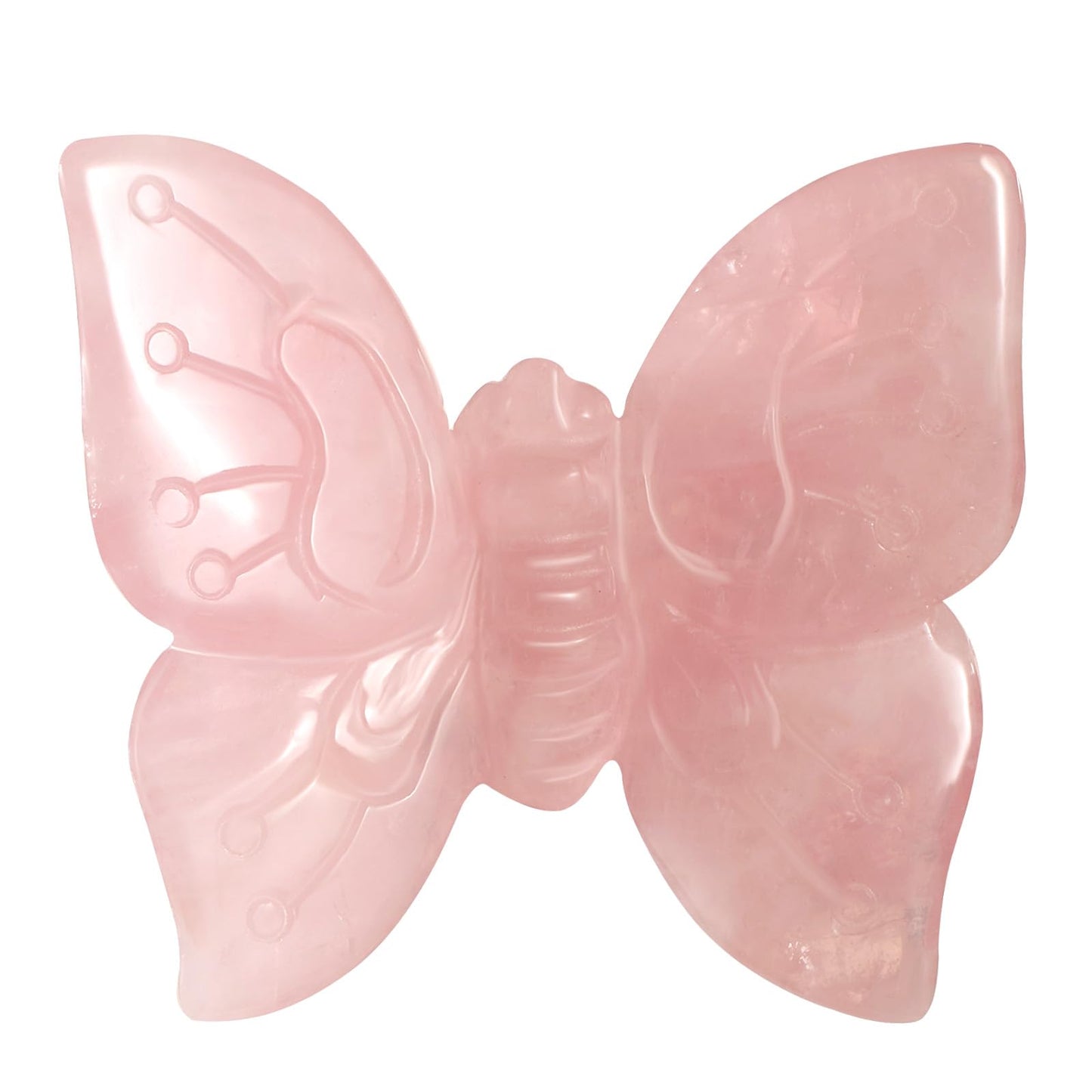Artistone 3.3" Rose Quartz Butterfly Statue, Hand Carved Worry Stone for Anxiety Relif Home Desk Decor Animal Figurine