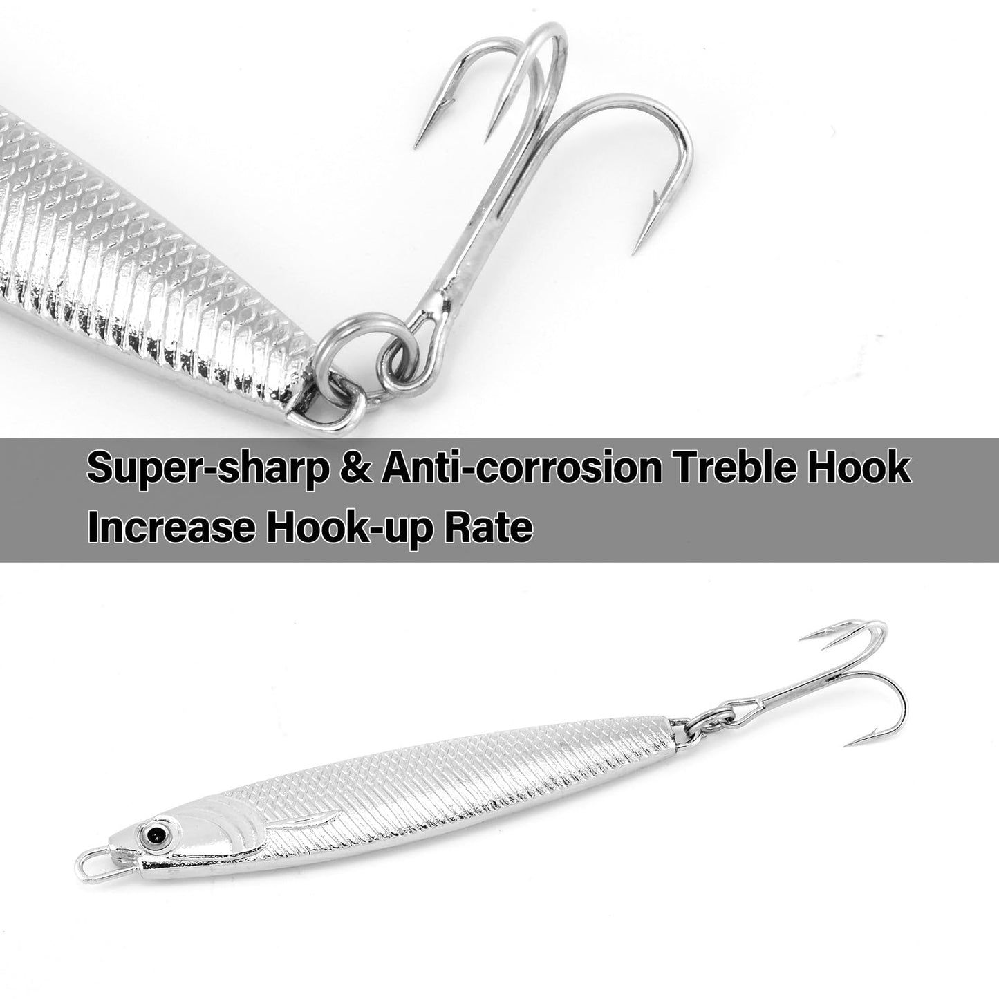 Dr.Fish Fishing Jigs Jigging Spoon Saltwater Fishing Lure Casting Metal Spoon Surf Fishing Mackerel Striper Lures Stinger Bluefish Vertical Diamond Jig Mixed 1oz