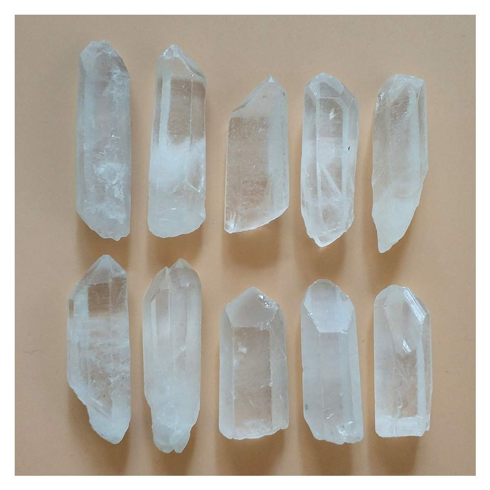 Colorsheng 10 Pcs Natural Rough Quartz Crystal Column Points Shards (1"- 2")