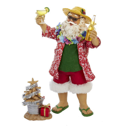 Kurt Adler Fabriche' Beach Santa, 10-Inch, Set of 2
