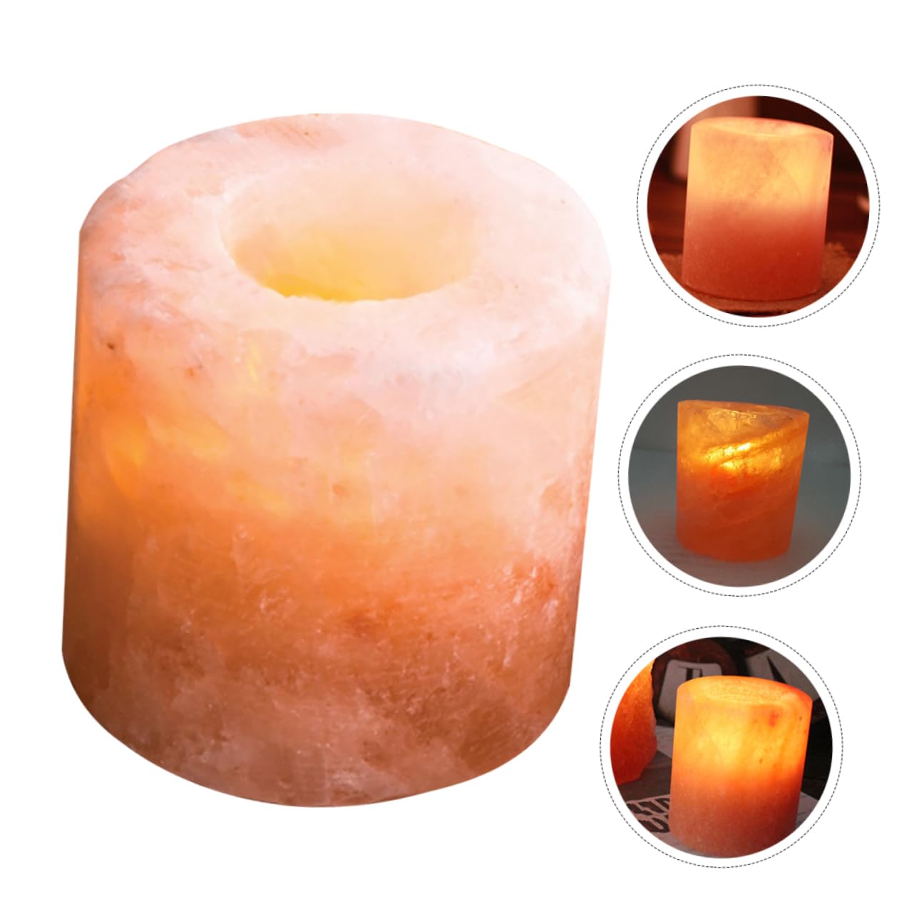 ABOOFAN Modern Himalayan Salt Candlestick Holders Decorative Home Decor for Living Room Garden Patio