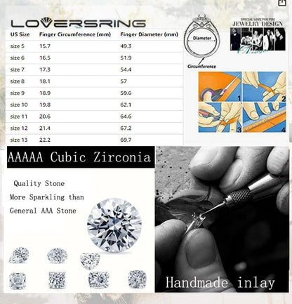 TWO RINGS Wedding Ring Sets His And Hers Promise Ring Couples Bridal Sets Women 925 Sterling Silver Red Ruby Man Titanium Brushed Finished Wedding Band