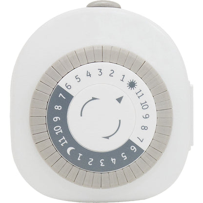 GE 24-Hour Heavy Duty Indoor Mechanical Timer, 1 Grounded Outlet Timer, ON/OFF Daily Cycle Timer Plug, 30-Minute Interval Timer Outlet, 125VAC Light Timer, Plug Timer, Lamp Timer, White, 1 Pack,15153