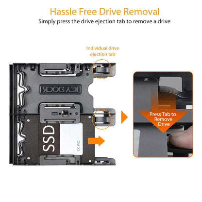 Icy Dock Flex Fit Quattro MB344SP – Mounting Frame for 4 x 2.5 Inches (6.4 cm) SSD/HDD IN 1 x 5.25 Inches (13.3 cm)