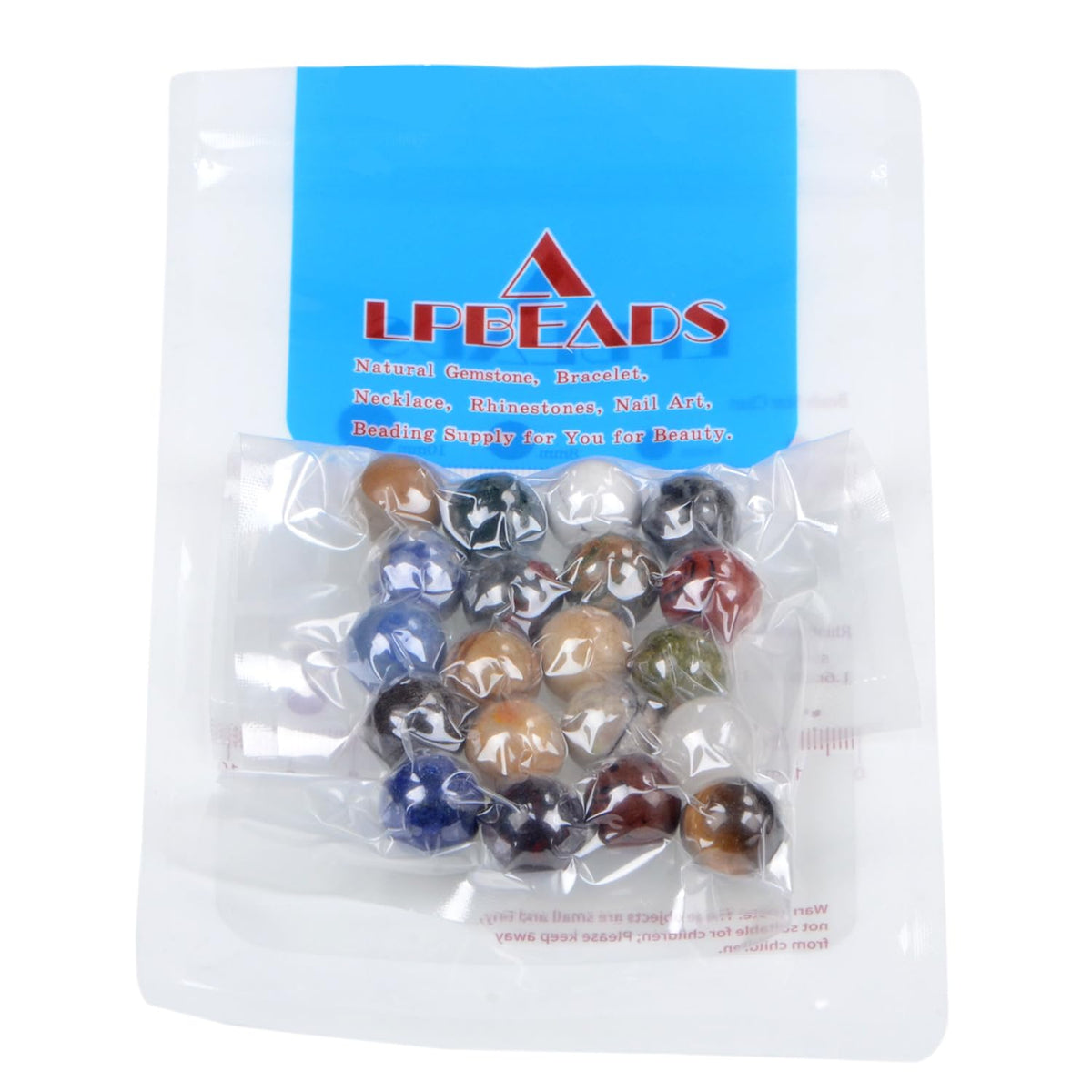 LPbeads 16mm 20pcs Natural Gemstone Polished Sphere Healing Crystal Rocks Ball Mineral Collection Decoration Kit
