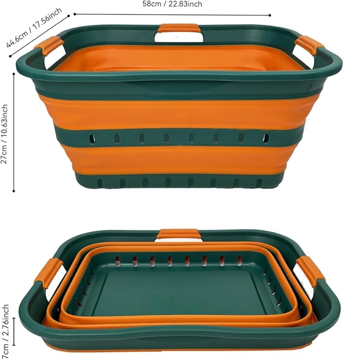 SAMMART 42L Collapsible Plastic Laundry Basket
