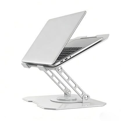 360° Rotating Laptop Stand for Desk, Heavy Duty Solid Steel Ergonomic Laptop Riser, Foldable Portable Computer Holder, Stable Adjustable Stand Compatible with MacBook Air/Pro 10-16 Inch Laptops