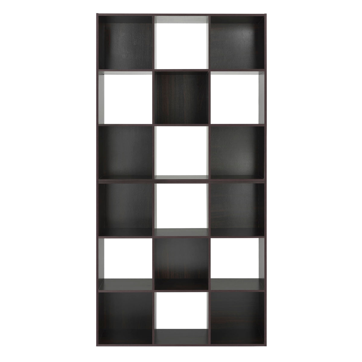 Whitmor 9 Cube Storage Organizer, 3 Tier Stackable MDF Wood Bookcase, Open Storage Display Bookshelf, Storage Cabinet for Living Room, Bedroom, Home, Office, 35.5" L x 11.7" W x 35.5" H, Espresso