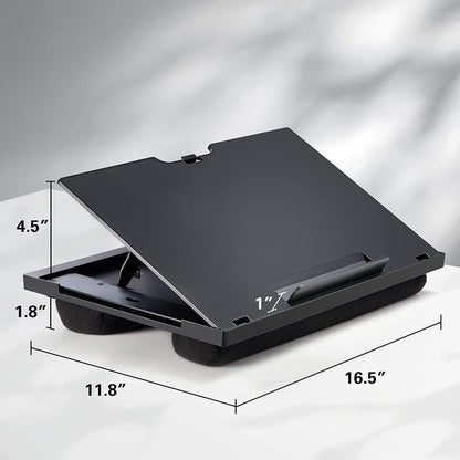 HUANUO Lap Desk Fits Up to 15.6 inch Laptop, Adjustable Laptop Stand with 6 Tilt Angles, Retractable Mouse Pad Tray with Cushion, Portable Lap Desk for Bed, Couch, Sofa, Reading, Writing