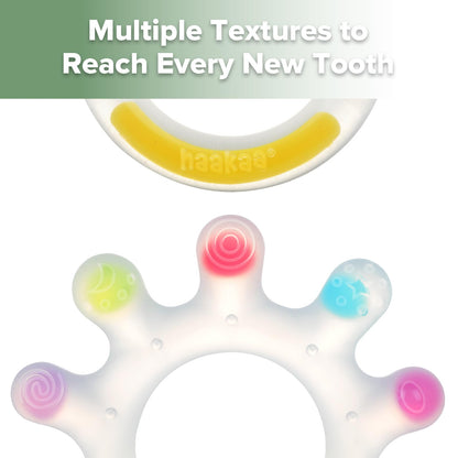 Haakaa Dinky Digits Palm Teether, Baby Teething Toys, Food Grade Silicone Teethers for Babies 0-6 Months/6-12 Months, BPA Free Teething Relief Baby Chew Toys