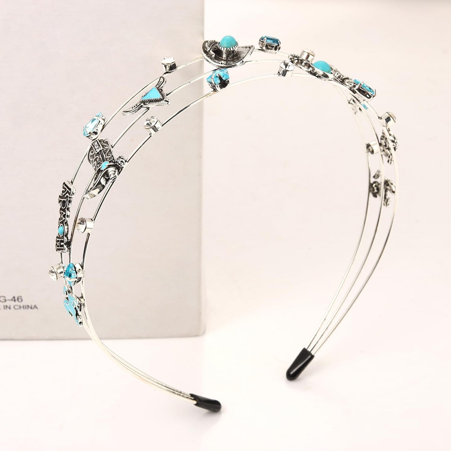 vokone Headbands for Women,Cowgirl Headbands Blue Horseshoe Horsehead Hairbands Rodeo Hair Accessory Gifts