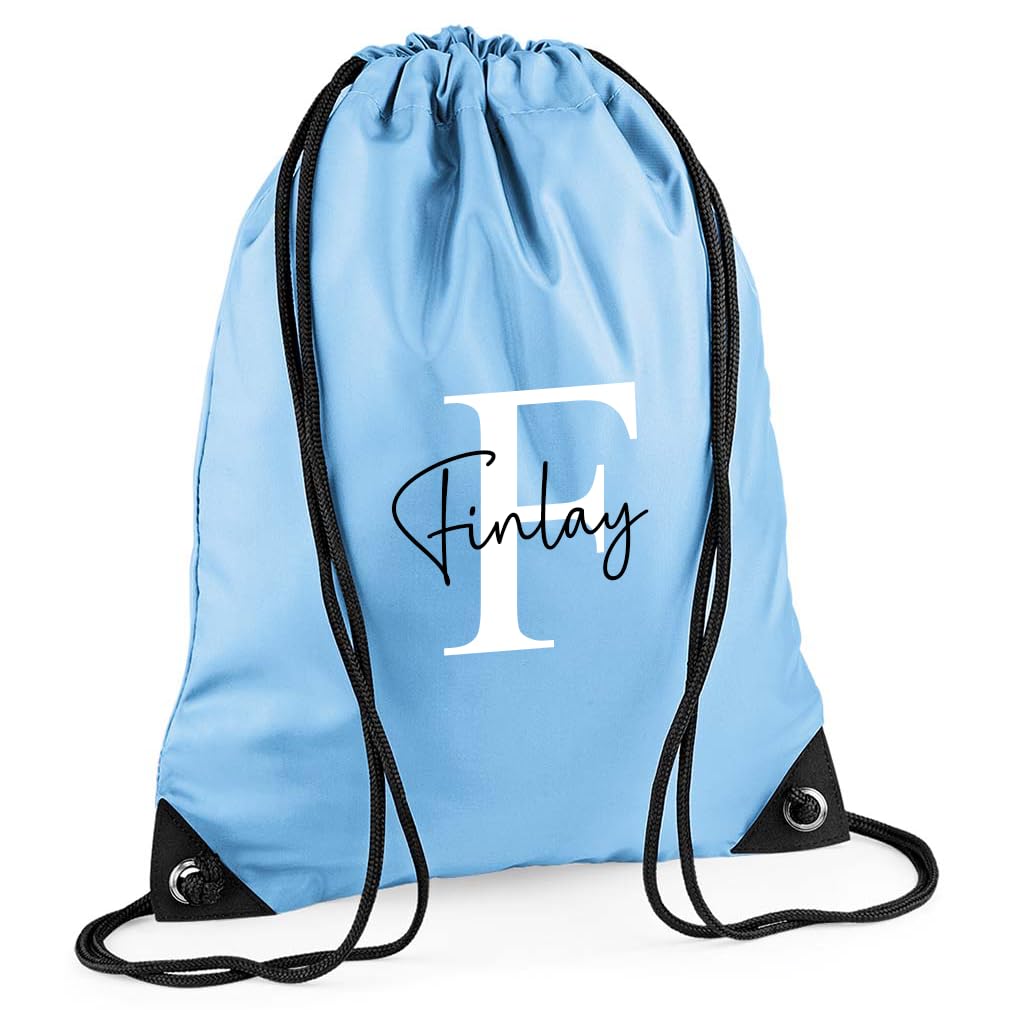 Chicken Craft Customisable Personalised Drawstring Bag - Ideal PE Kit, Gym, and Swimming Bag for Boys, Girls, Kids in Nursery and Primary School, Available with Monogrammed Initial and Name