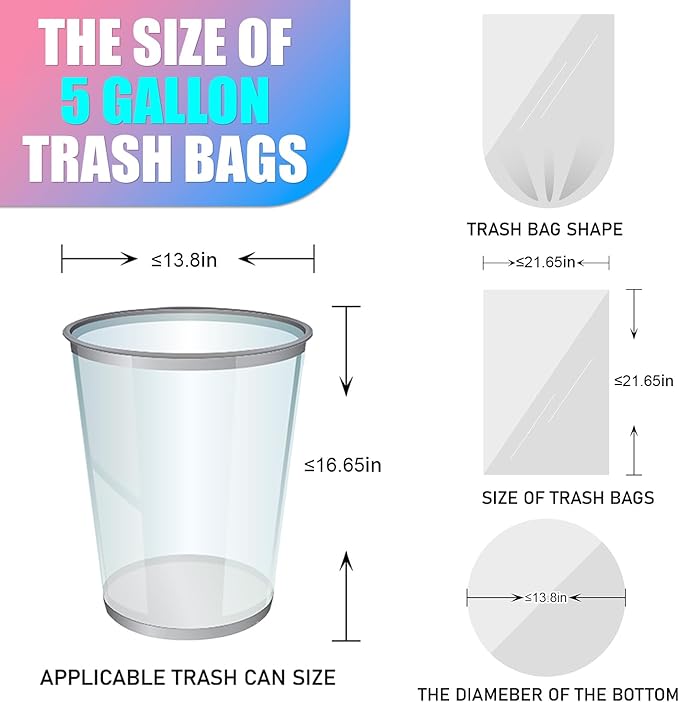 5 Gallon Trash Bags Extra Thick