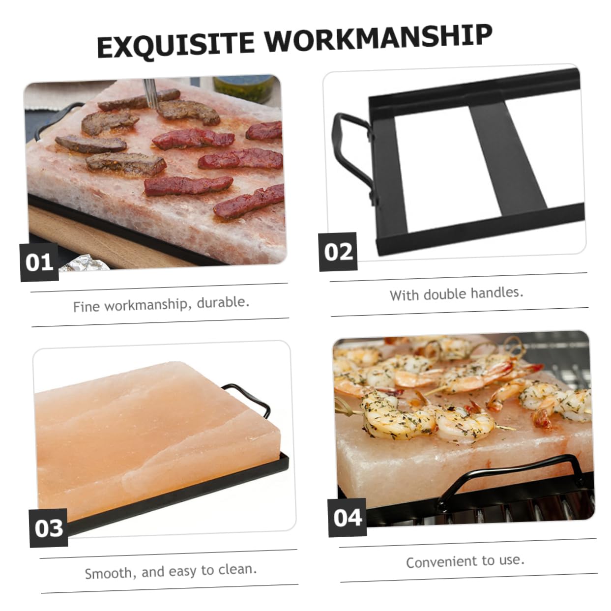 Sosoport Cooking Salt Plate Tray Salt Plate Holder for Grill Sturdy Stainless Steel Smooth Enameled Coating