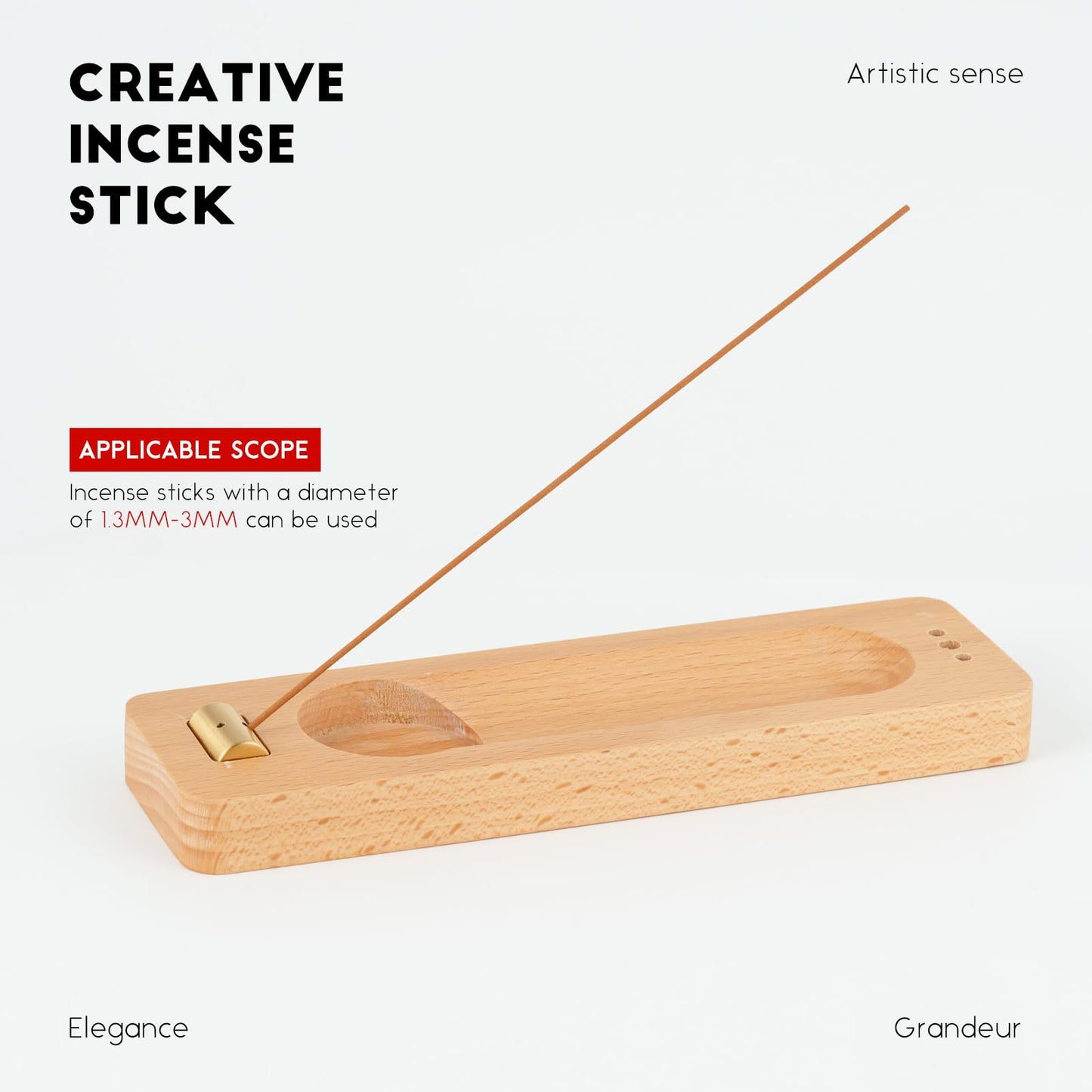 Incense Holder for Burning Palo Santo & Sage Sticks (Standard, Wooden Palo Santo and Sage Burner)