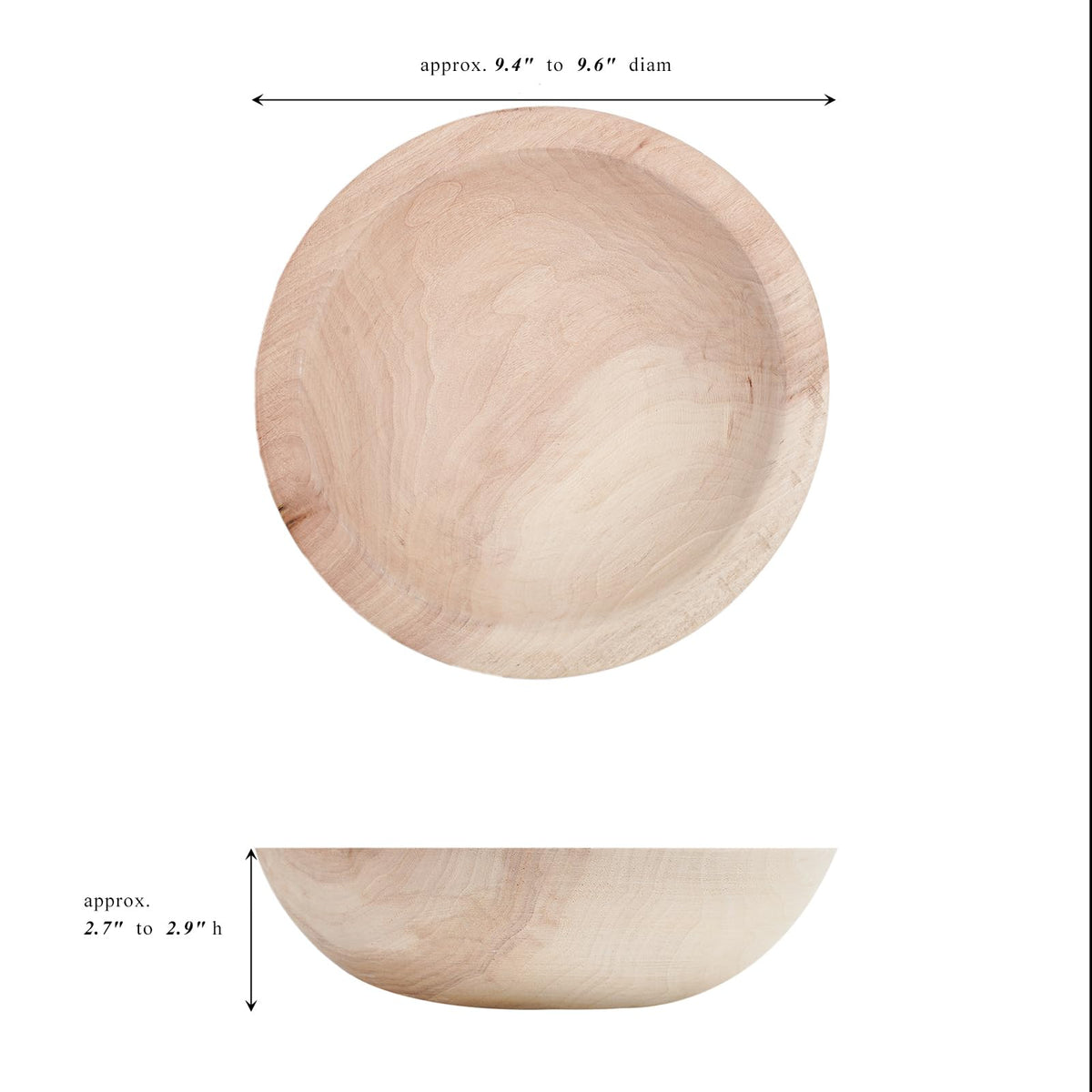 RUIRUICO Wooden Decorative Bowl, Farmhouse Centerpiece (Natural)