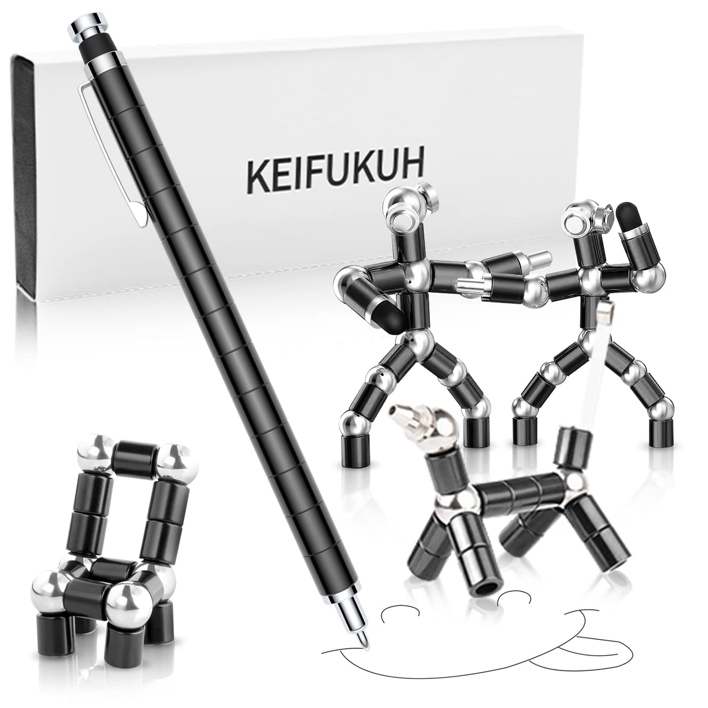Fun Men Gifts Fidget Gel Pens - Unique Birthday Gift for Mens, Novelty Christmas Stocking Fillers Easter Anniversary Valentines Day Present Ideas Small Gadgets, Cool Secret Santa Gift for Him