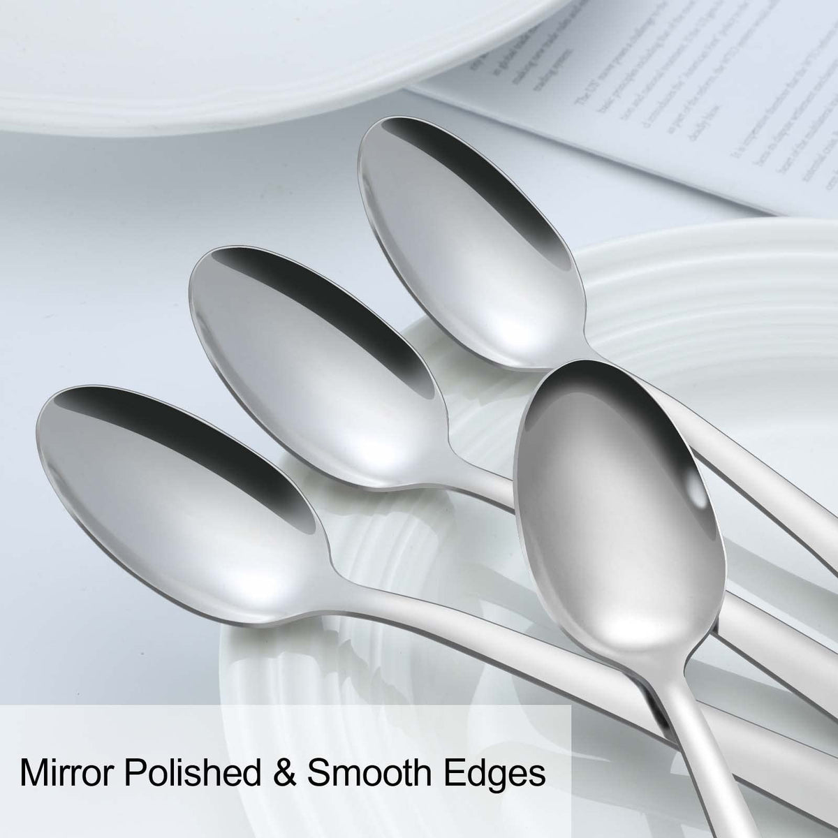 Pleafind 36 Pieces Teaspoons Set (6.2 inch), Spoon Silverware, Stainless Steel Tea Spoons, Mirror Polished Small Teaspoon, Dessert Spoons for Home, Kitchen, Restaurant, Dishwasher Safe