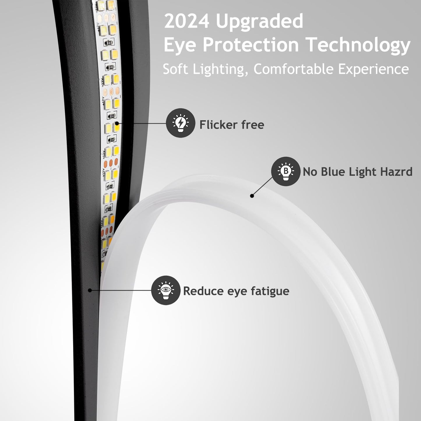 NUÜR Modern Table Lamp, Stepless Dimmable LED Spiral Lamp for Living Room, Contemporary Nightstand Lamp, Black Bedside Table Lamp for Bedroom, Home, Office