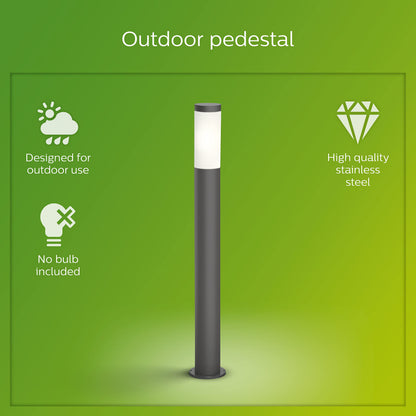 Philips LED Utrecht Outdoor Post Light 20W [Anthracite] Water Resistant IP44, for Garden, Patio and Terrace Lighting