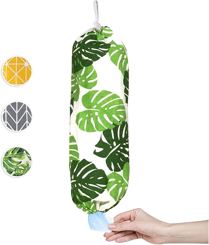 Green Wall Mount Plastic Bag Organizer