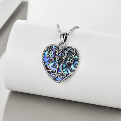 ONEFINITY Skull Necklace 925 Sterling Silver Abalone Shell Skeleton Tree of Life necklace Halloween Jewelry Gifts for Women Wife