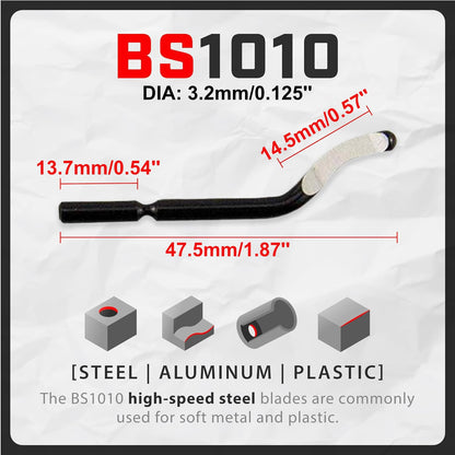AFA Tooling - Deburring Tool with 10 Extra High Speed Steel Blades - Works on Metal, Resin, PVC, and 3D Printed Plastic Edges - Great for Copper and PVC Pipes, 3D Printing, Resin Art, and Metal Work