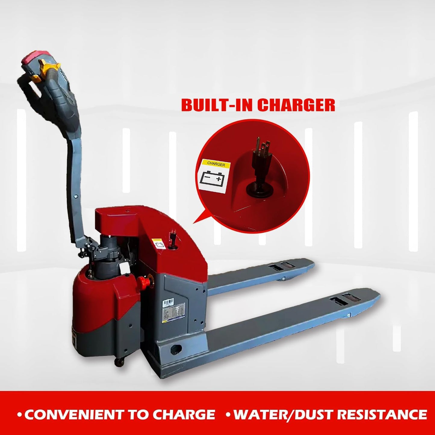 T Tory Carrier Fully Electric Pallet Jack 4400-lbs Capacity Pallet Truck, 48 x 27 Forks, Heavy Duty Powered Pallet Trucks, Maintenance-Free Battery, Motorized Lift Trucks