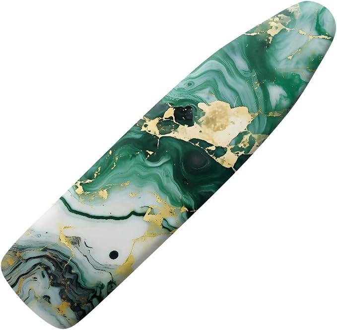 Green Marble Print Ironing Board Cover and Pad 15x54 Inch Standard Size Iron