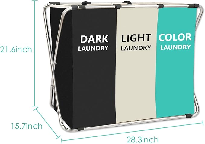 1-Pack Large Laundry Basket, Waterproof, Freestanding Laundry Hamper,