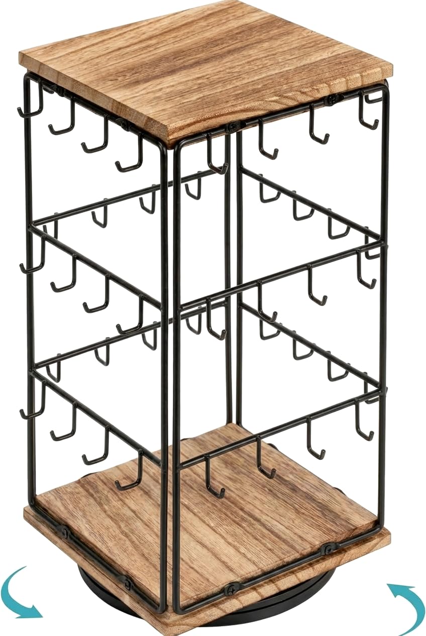 PrismHaze Rotating Earring Display Stands, 48 Hooks Earring Display for Vendors, Jewelry Display Earring Holder Organizer Earring Display Stands for Selling