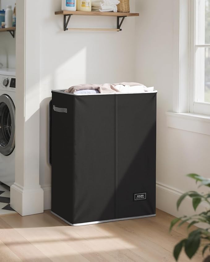 SOLEDI Laundry Hamper with Lid 130L Large & Tall Collapsible Laundry Basket