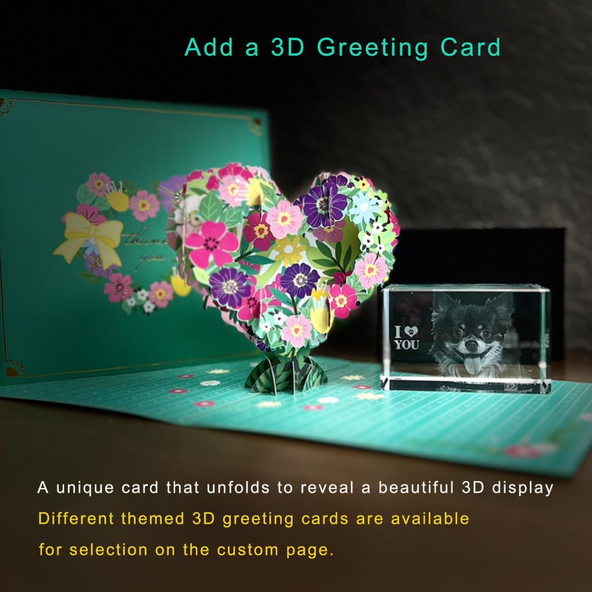 PD 3DPIXDANCE 3D Crystal Photo, Christmas Personalized Gift,Customized Gifts for Wife, Women, Him, Her, Dad and Mom. Custom Picture Gifts for Christmas, Father's Day, Birthday, Wedding, Anniversary, Memorial, Picture Gift for Pet Lovers.
