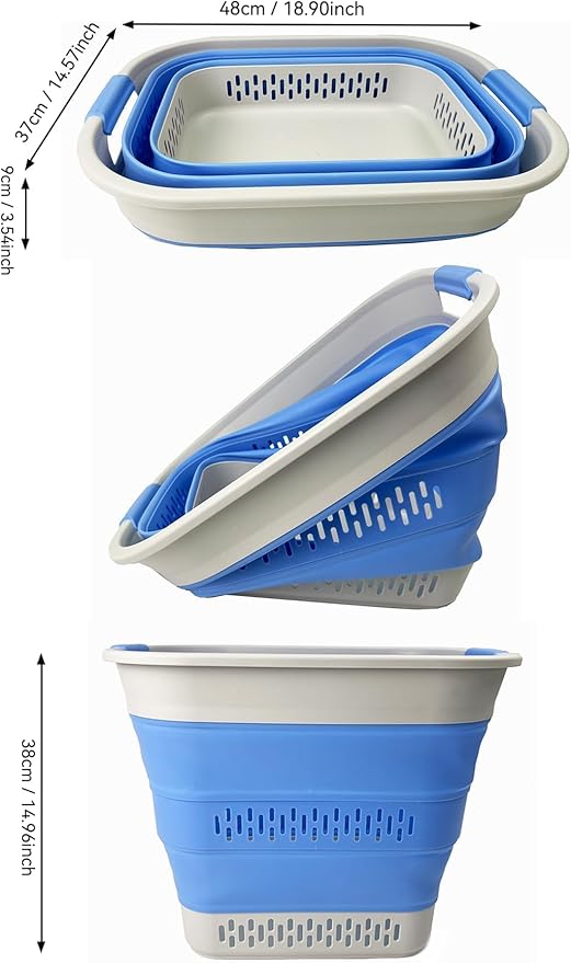SAMMART 40L Collapsible Plastic Laundry Basket