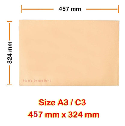Arpan 457mm x 324mm A3 C3 Manilla Hard Board Backed Envelopes Do Not Bend (Pack of 50)