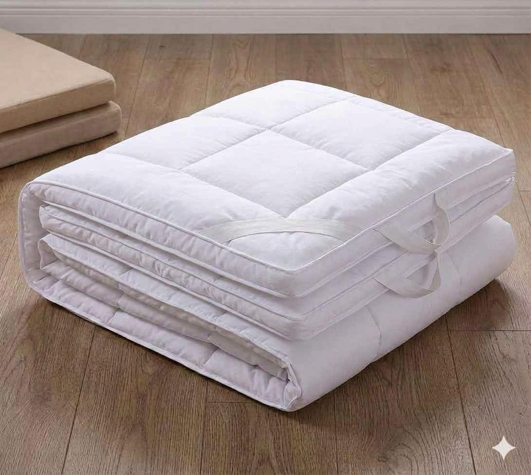 Royal Tradition 2 Inch Plush 100 Percent Microfiber Top Split King Down Alternative Mattress Pad/Topper White